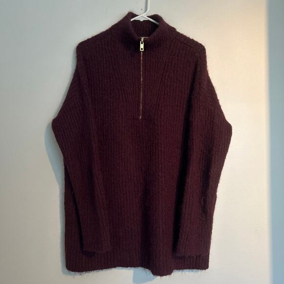 Express London Oversized Tunic Sweater – Purple with Gold Zip – Women’s Medium - Picture 3 of 8